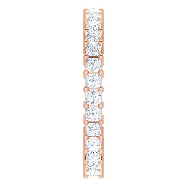 10K Gold Square Natural Diamond Shared-Prong Eternity Band – 1.75x1.75 mm Stones - Rose Gold - view 4
