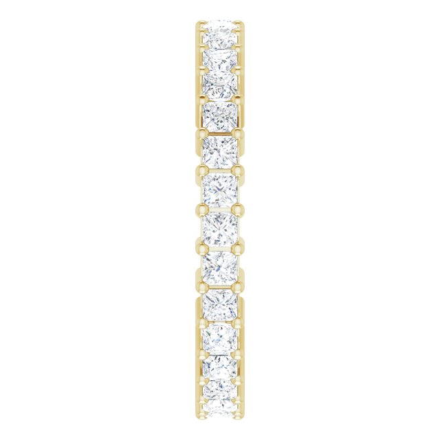 10K Gold Square Natural Diamond Shared-Prong Eternity Band – 1.75x1.75 mm Stones - Yellow Gold - view 4
