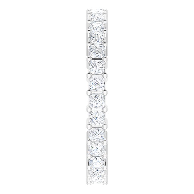 10K Gold Square Natural Diamond Shared-Prong Eternity Band – 1.75x1.75 mm Stones - White Gold - view 4