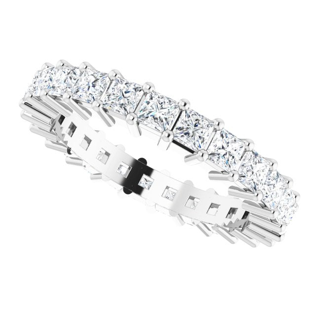 10K Gold Square Lab-Grown Diamond Shared-Prong Eternity Band – 2.25x2.25 mm Stones - White Gold - view 5