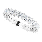 10K Gold Square Natural Diamond Shared-Prong Eternity Band – 2.25x2.25 mm Stones - White Gold - view 5