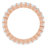10K Gold Square Lab-Grown Diamond Shared-Prong Eternity Band – 2x2 mm Stones - Rose Gold - view 2
