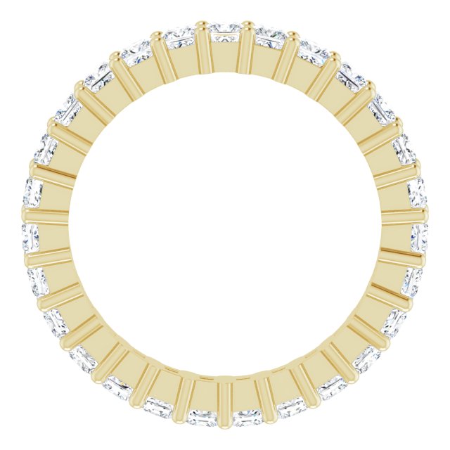 10K Gold Square Natural Diamond Shared-Prong Eternity Band – 2x2 mm Stones - Yellow Gold - view 2
