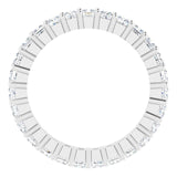 10K Gold Square Lab-Grown Diamond Shared-Prong Eternity Band – 2x2 mm Stones - White Gold - view 2