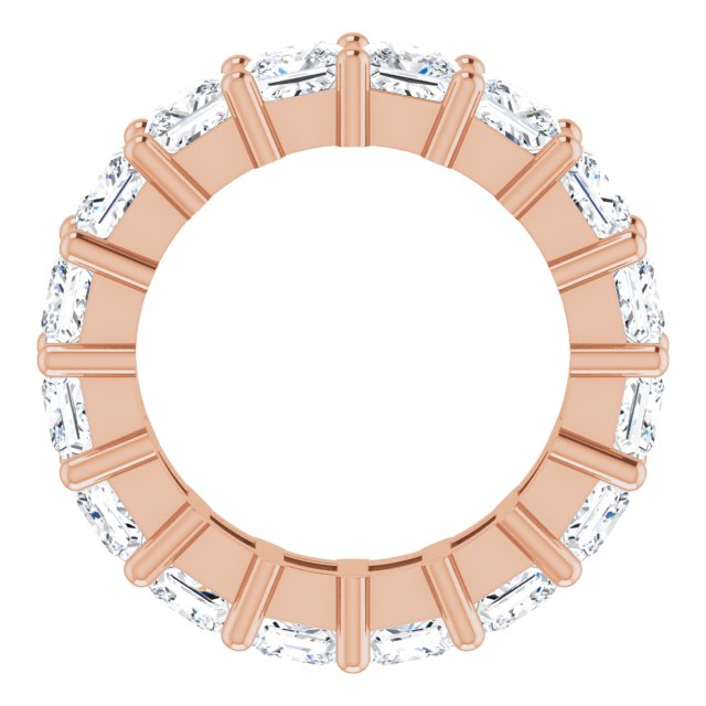10K Gold Square Lab-Grown Diamond Shared-Prong Eternity Band – 3.75x3.75 mm Stones - Rose Gold - view 2