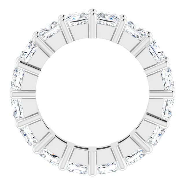 10K Gold Square Lab-Grown Diamond Shared-Prong Eternity Band – 3.75x3.75 mm Stones - White Gold - view 2
