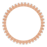 10K Gold Round Natural Diamond Shared-Prong Eternity Band – 1.3 mm Stones - Rose Gold - view 2