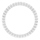 10K Gold Round Natural Diamond Shared-Prong Eternity Band – 1.3 mm Stones - White Gold - view 2