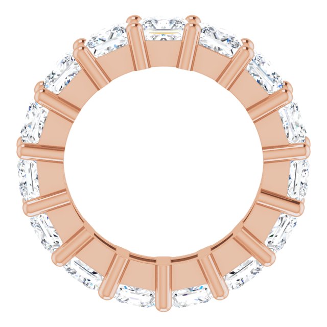 10K Gold Square Lab-Grown Diamond Shared-Prong Eternity Band – 4x4 mm Stones - Rose Gold - view 2