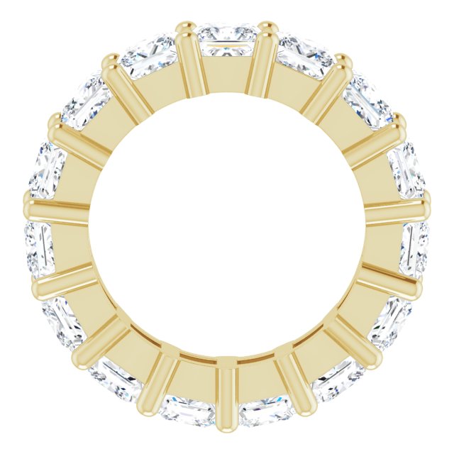 10K Gold Square Lab-Grown Diamond Shared-Prong Eternity Band – 4x4 mm Stones - Yellow Gold - view 2
