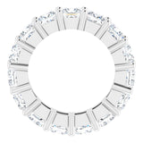 10K Gold Square Lab-Grown Diamond Shared-Prong Eternity Band – 4x4 mm Stones - White Gold - view 2