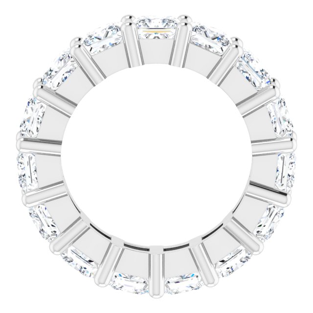 10K Gold Square Lab-Grown Diamond Shared-Prong Eternity Band – 4x4 mm Stones - White Gold - view 2