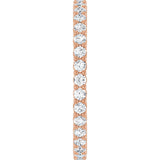 10K Gold Round Natural Diamond Shared-Prong Eternity Band – 1.5 mm Stones - Rose Gold - view 4