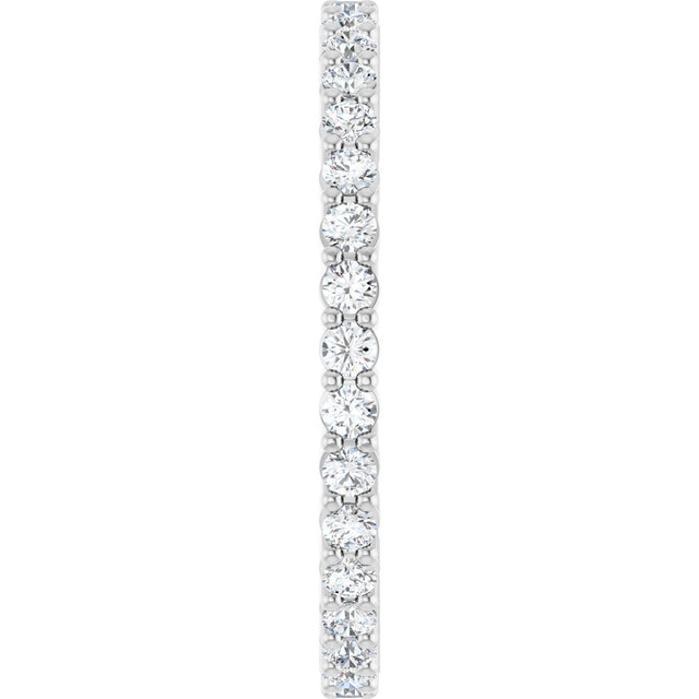 Platinum Round Natural Diamond Shared-Prong Eternity Band – 1.5 mm Stones - view 4