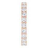 10K Gold Round Natural Diamond Shared-Prong Eternity Band – 2.25 mm Stones - Rose Gold - view 4