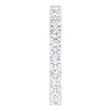 10K Gold Round Natural Diamond Shared-Prong Eternity Band – 2.25 mm Stones - White Gold - view 4
