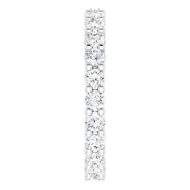 10K Gold Round Lab-Grown Diamond Shared-Prong Eternity Band – 2.25 mm Stones - White Gold - view 4