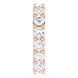 10K Gold Round Lab-Grown Diamond Shared-Prong Eternity Band – 3.5 mm Stones - Rose Gold - view 4