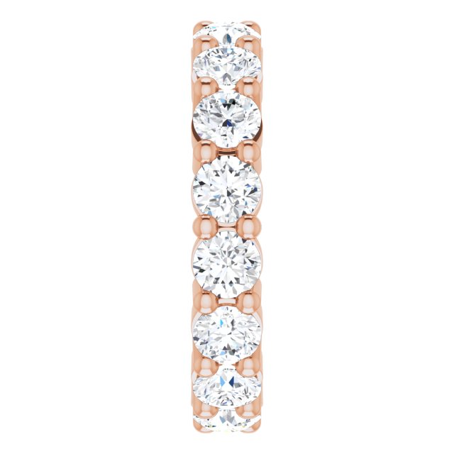 10K Gold Round Lab-Grown Diamond Shared-Prong Eternity Band – 3.5 mm Stones - Rose Gold - view 4