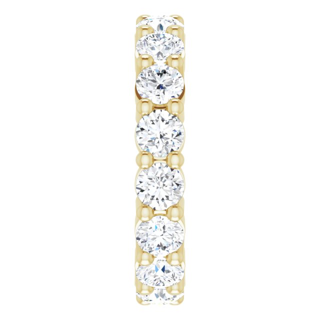 10K Gold Round Lab-Grown Diamond Shared-Prong Eternity Band – 3.5 mm Stones - Yellow Gold - view 4