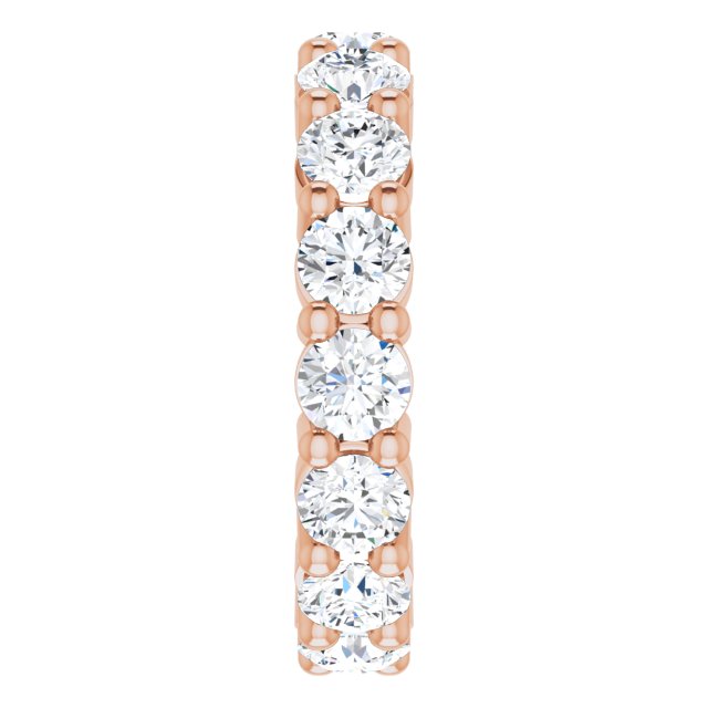 10K Gold Round Lab-Grown Diamond Shared-Prong Eternity Band – 3.8 mm Stones - Rose Gold - view 4