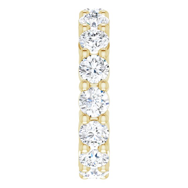 10K Gold Round Lab-Grown Diamond Shared-Prong Eternity Band – 3.8 mm Stones - Yellow Gold - view 4