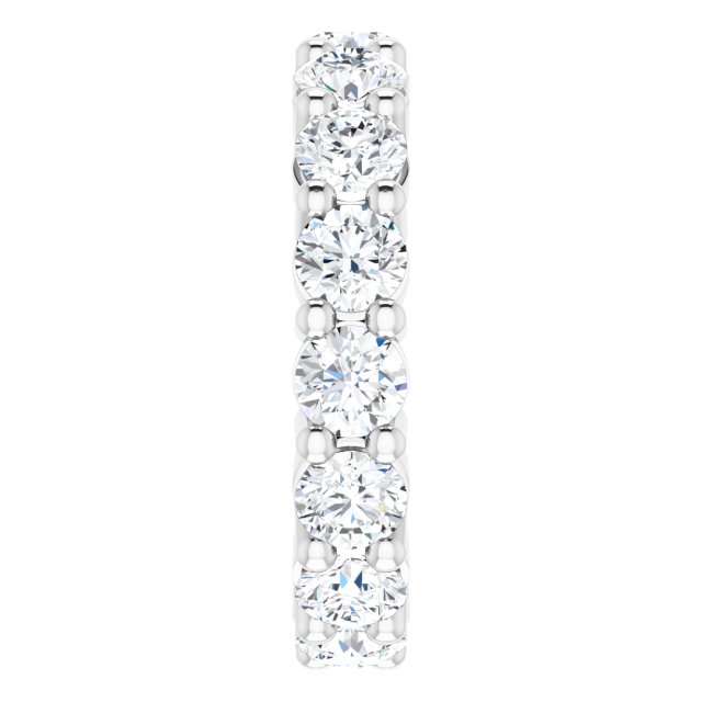 10K Gold Round Lab-Grown Diamond Shared-Prong Eternity Band – 3.8 mm Stones - White Gold - view 4