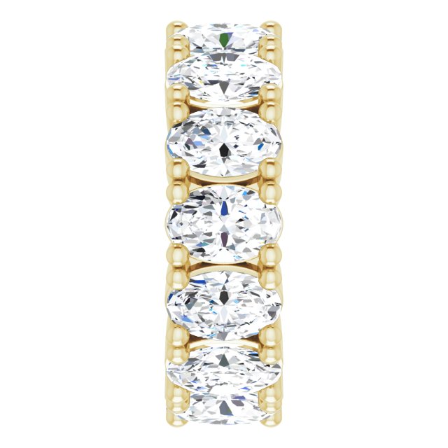 10K Gold Oval Lab-Grown Diamond Shared-Prong Eternity Band – 6x4 mm Stones - Yellow Gold - view 4