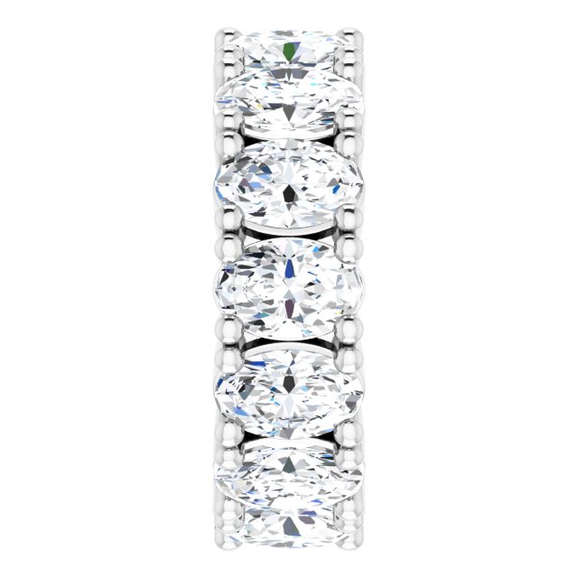 10K Gold Oval Lab-Grown Diamond Shared-Prong Eternity Band – 6x4 mm Stones - White Gold - view 4