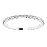 10K Gold Round Lab-Grown Diamond Shared-Prong Eternity Band – 1 mm Stones - White Gold - view 3