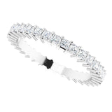 10K Gold Square Natural Diamond Shared-Prong Eternity Band – 1.5x1.5 mm Stones - White Gold - view 5