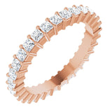 10K Gold Square Natural Diamond Shared-Prong Eternity Band – 1.75x1.75 mm Stones - Rose Gold
