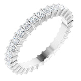 14K Gold Square Natural Diamond Shared-Prong Eternity Band – 1.75x1.75 mm Stones - White Gold