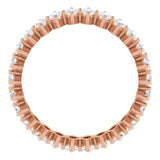 14K Gold Marquise Natural Diamond Shared-Prong Eternity Band – 4x2 mm Stones - Rose Gold - view 2