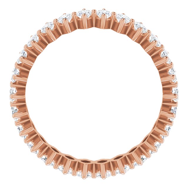 14K Gold Marquise Natural Diamond Shared-Prong Eternity Band – 4x2 mm Stones - Rose Gold - view 2