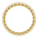 14K Gold Marquise Natural Diamond Shared-Prong Eternity Band – 4x2 mm Stones - Yellow Gold - view 2