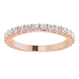 10K Gold Round Lab-Grown Diamond Shared-Prong Eternity Band – 1.7 mm Stones - Rose Gold - view 3