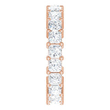10K Gold Square Natural Diamond Shared-Prong Eternity Band – 2.75x2.75 mm Stones - Rose Gold - view 4