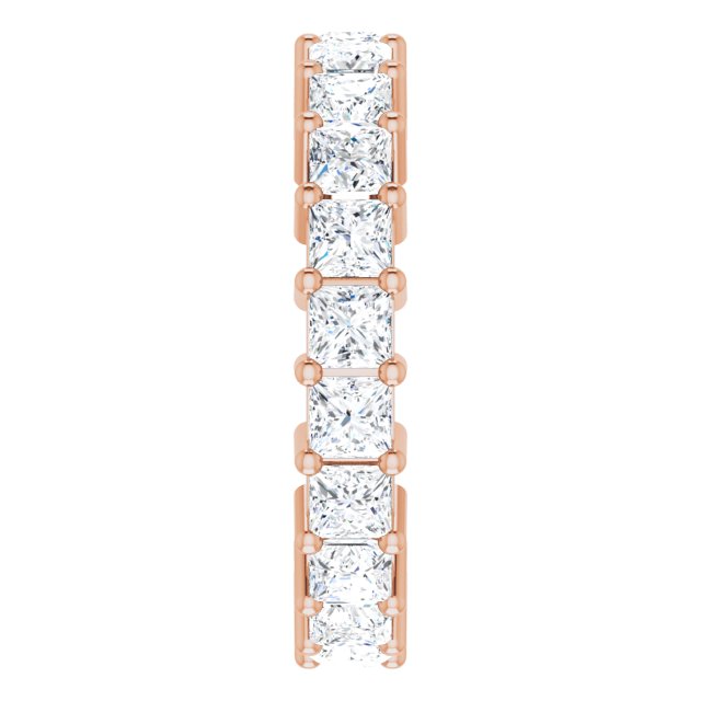 10K Gold Square Natural Diamond Shared-Prong Eternity Band – 2.75x2.75 mm Stones - Rose Gold - view 4