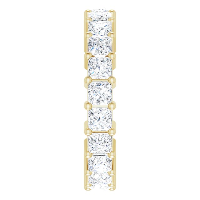 10K Gold Square Lab-Grown Diamond Shared-Prong Eternity Band – 3x3 mm Stones - Yellow Gold - view 4