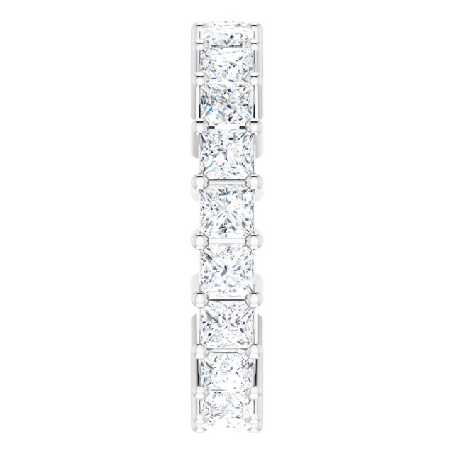 10K Gold Square Lab-Grown Diamond Shared-Prong Eternity Band – 2.75x2.75 mm Stones - White Gold - view 4