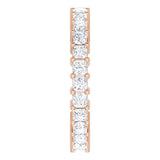 10K Gold Square Natural Diamond Shared-Prong Eternity Band – 2x2 mm Stones - Rose Gold - view 4