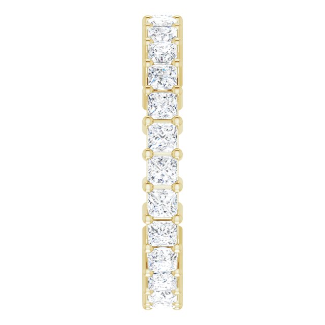 10K Gold Square Lab-Grown Diamond Shared-Prong Eternity Band – 2x2 mm Stones - Yellow Gold - view 4