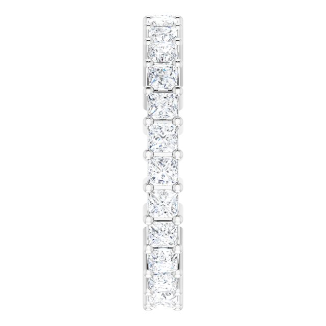 10K Gold Square Natural Diamond Shared-Prong Eternity Band – 2x2 mm Stones - White Gold - view 4