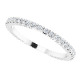 10K Gold Round Natural Diamond Shared-Prong Eternity Band – 1.3 mm Stones - White Gold - view 5