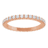 10K Gold Round Lab-Grown Diamond Shared-Prong Eternity Band – 1.5 mm Stones - Rose Gold - view 3