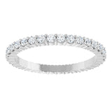 10K Gold Round Lab-Grown Diamond Shared-Prong Eternity Band – 1.5 mm Stones - White Gold - view 3