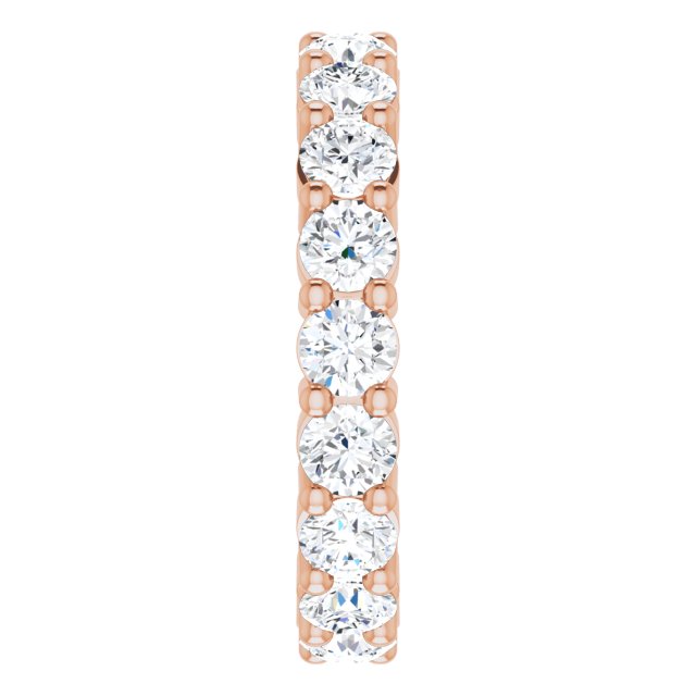 10K Gold Round Lab-Grown Diamond Shared-Prong Eternity Band – 3.2 mm Stones - Rose Gold - view 4