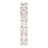 10K Gold Round Natural Diamond Shared-Prong Eternity Band – 3.2 mm Stones - Rose Gold - view 4