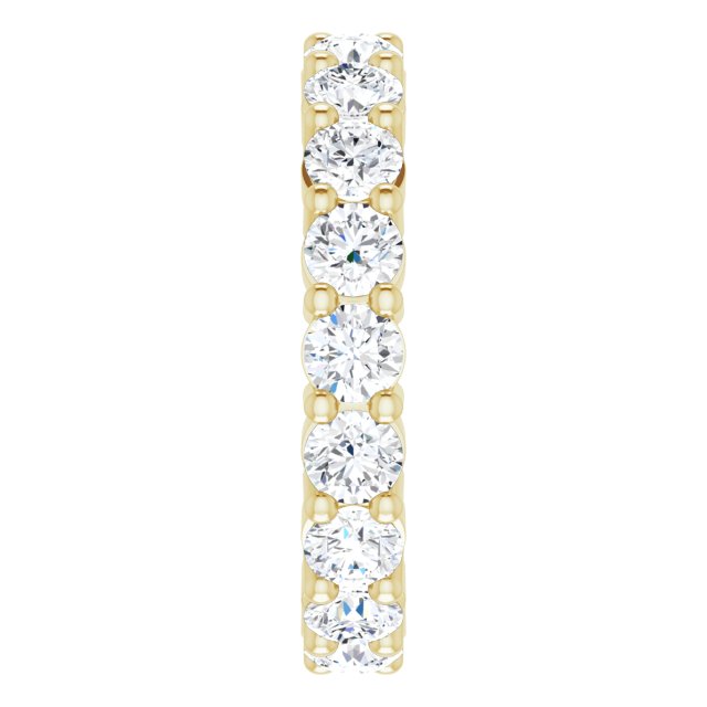 10K Gold Round Natural Diamond Shared-Prong Eternity Band – 3.2 mm Stones - Yellow Gold - view 4